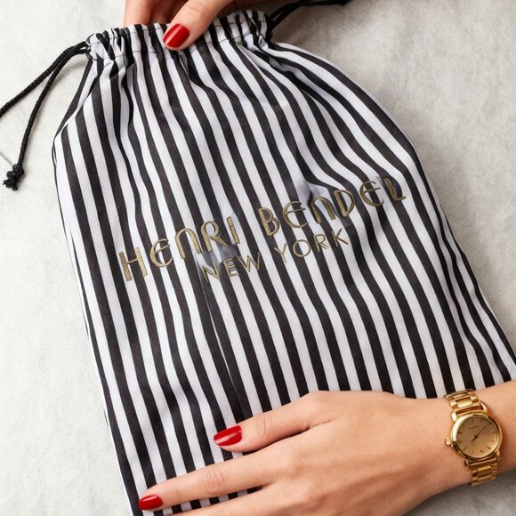 Henri Bendel New York Striped Drawstring Dust Bag - Picture 5 of 9
